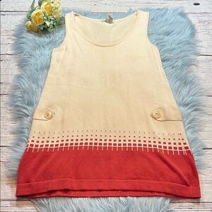 TOPIN Cream Burnt Orange Pattern Tank Dress sz M